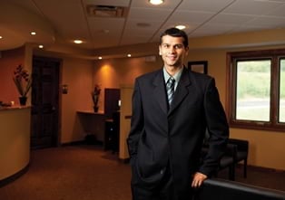 Dr. Bhandari standing in the office
